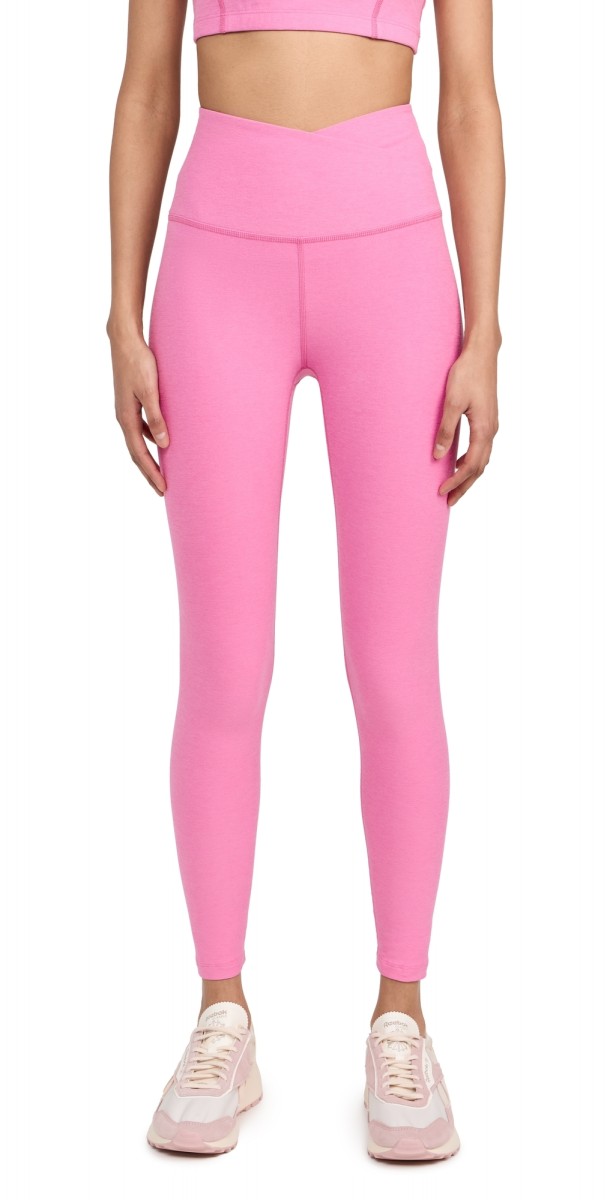 Beyond Yoga Spacedye At Your Leisure Midi Leggings Pink Bloom Heather