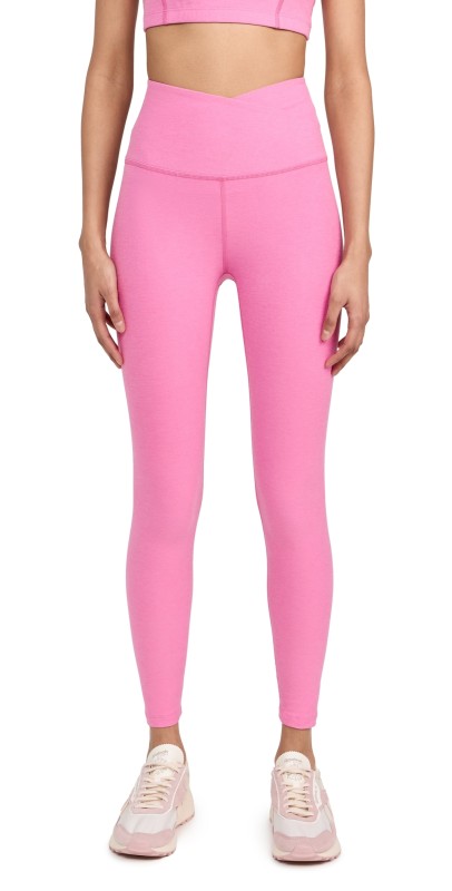 Beyond Yoga Spacedye At Your Leisure Midi Leggings Pink Bloom Heather
