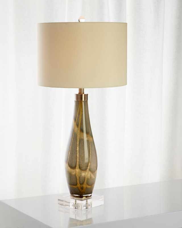 Green & Gold Glass Lamp
