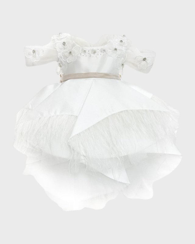 Girl's Constanza Layered Ceremony Dress, Size 12M-10