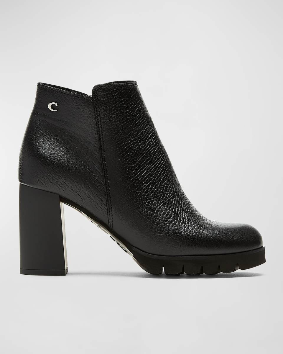 Maya Leather Zip Ankle Booties