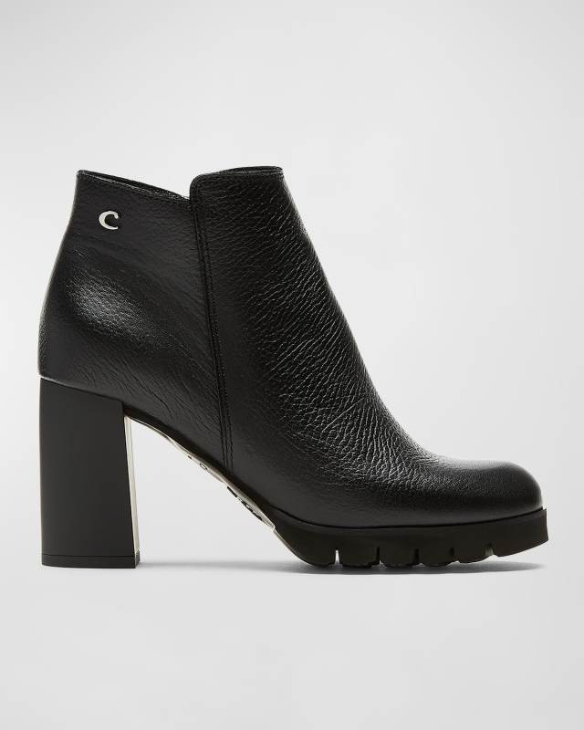 Maya Leather Zip Ankle Booties