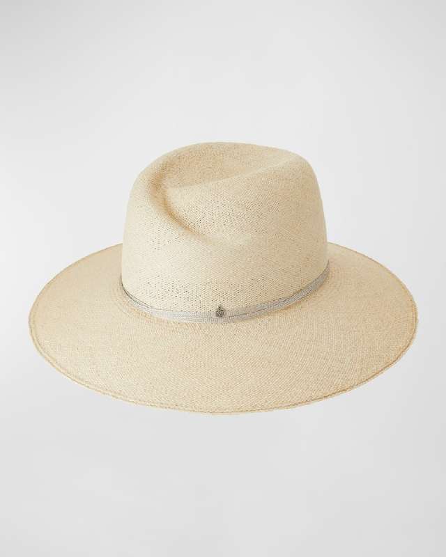 Virginie Straw Fedora With Metallic Ban