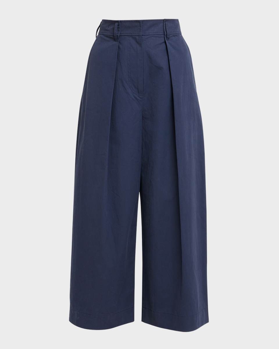 Emery Wide-Leg Cropped Cotton Pant