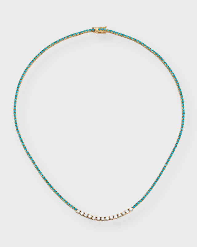 18k Gold Multi-Stone Tennis Necklace