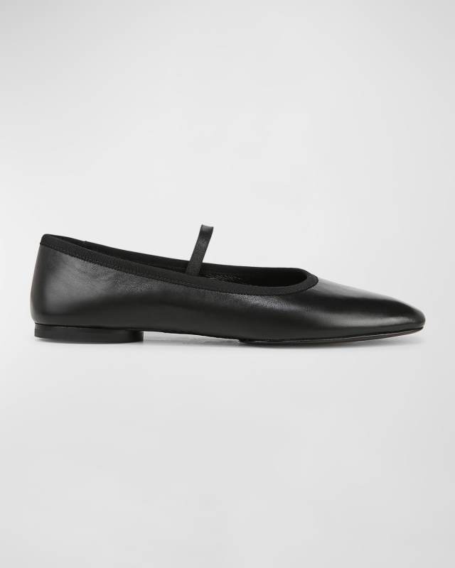 Vivian Leather Mary Jane Ballerina Flats
