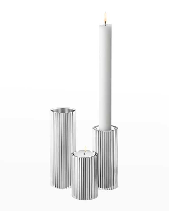 Bernadotte Stainless Steel Large Tealight and Candleholder, 5.5"T