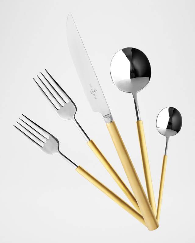 Domo Matte 24K Gold-Plated 5-Piece Place Setting