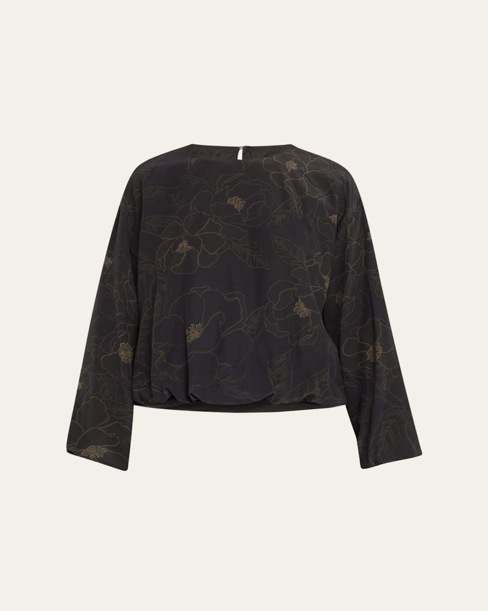 Capo Floral Print Shirt with Elastic Hem