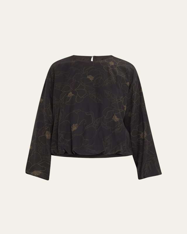 Capo Floral Print Shirt with Elastic Hem