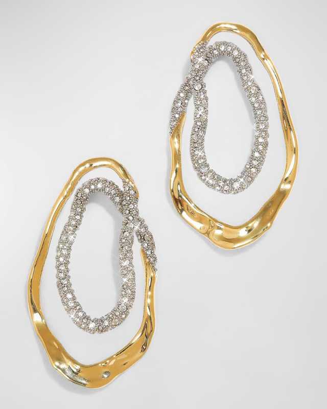Solanales Crystal Double Loop Earrings