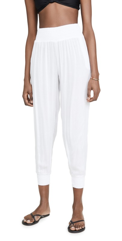 MIKOH Kahuku Ruched Waist Pants Foam
