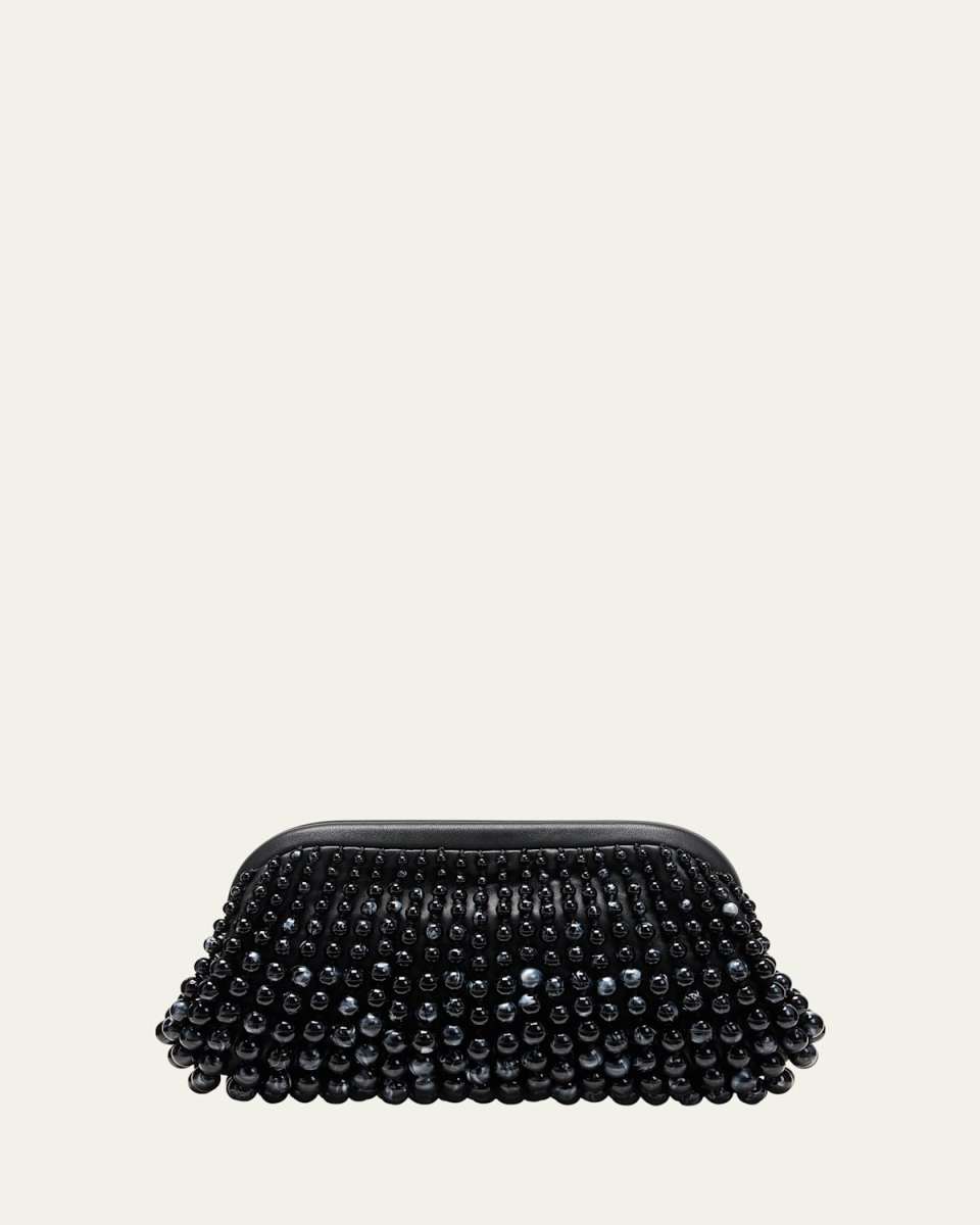 Nia Beaded Leather Clutch Bag
