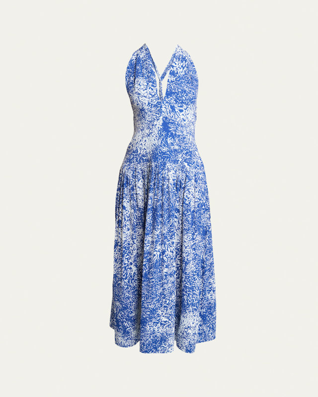Simone Printed Viscose Crepe de Chine Dress