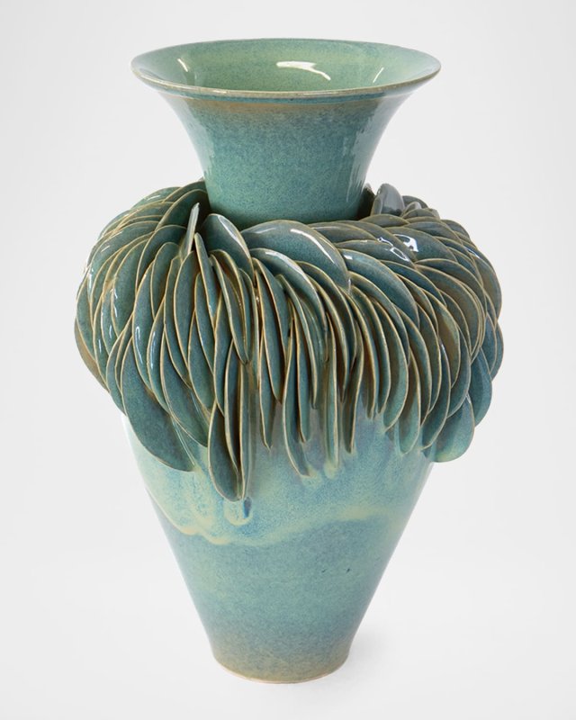 Fractal Stoneware Vase, 14"