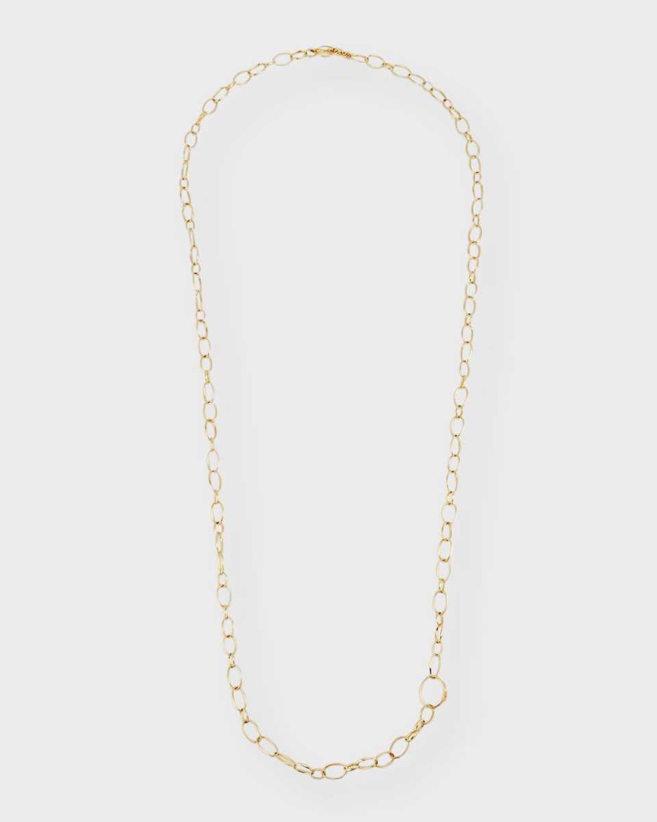 18K Classico Scultura Fine Link Super Long Necklace,49"L