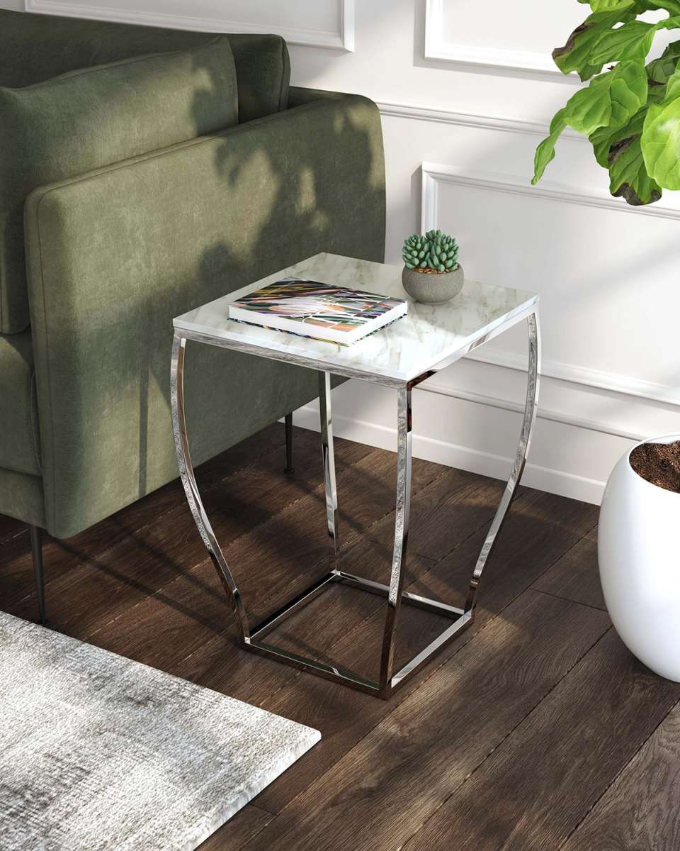 Hanna Marble & Metal End Table