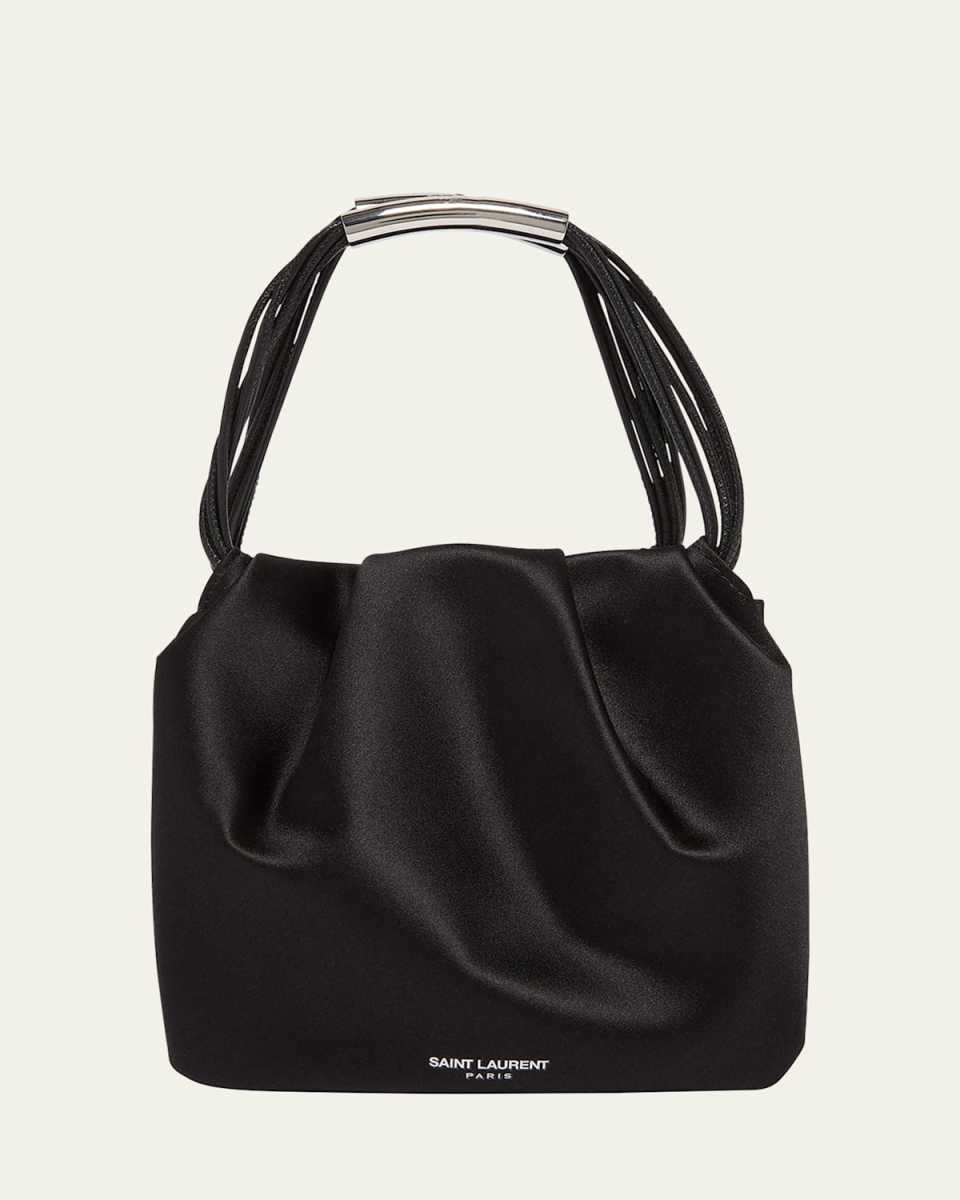 Pochon Mini Top-Handle Bag in Satin Silk