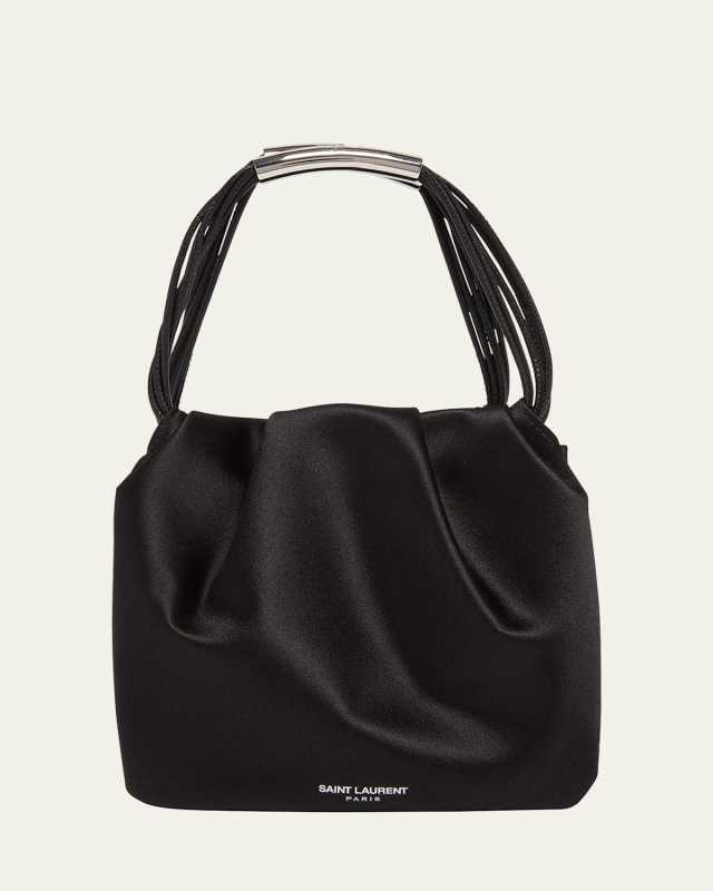 Pochon Mini Top-Handle Bag in Satin Silk