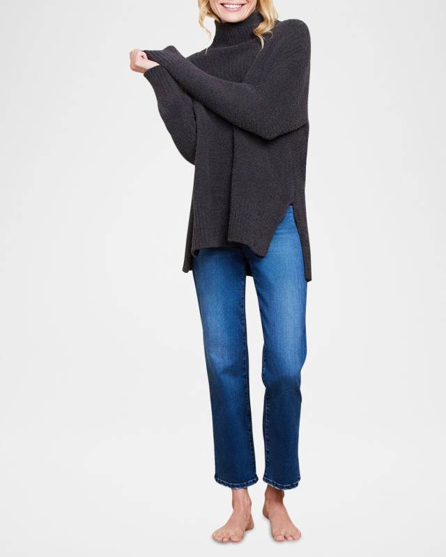 CozyChic High-Low Turtleneck Pullov