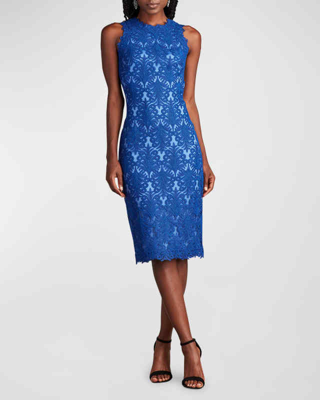 Sleeveless Bodycon Lace Midi Dress