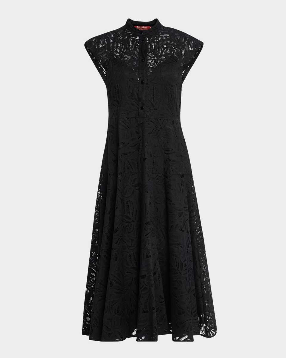 Kabuki Sleeveless Tiered Lace Midi Dress