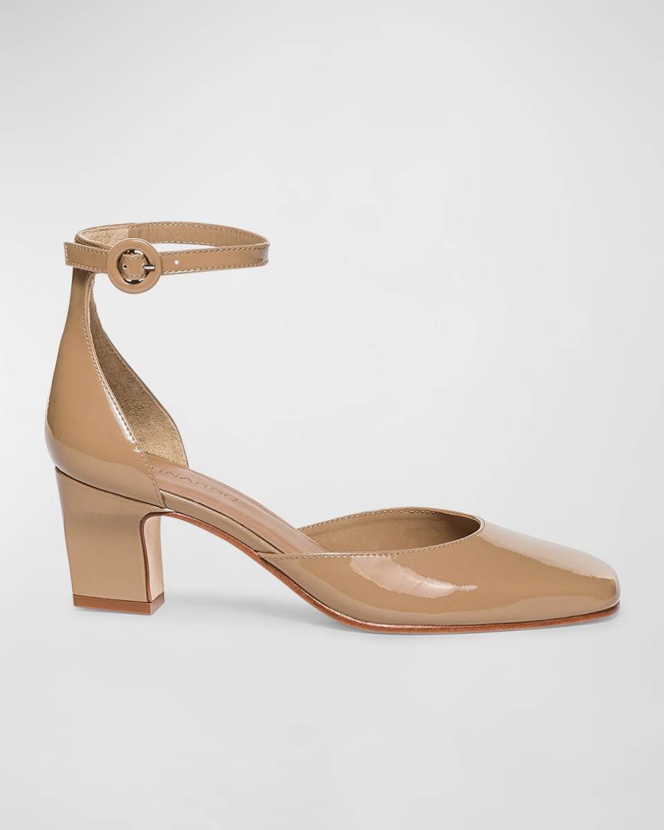 Remy Patent Ankle-Strap Pumps