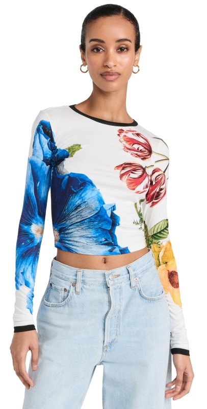 alice + olivia Delaina Mesh Cropped Top Le Parisien