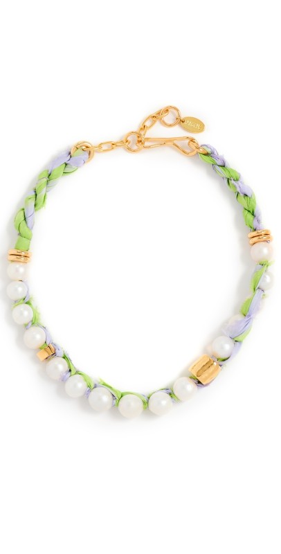 Lizzie Fortunato Daybreak Collar In Lavender and Lime Mult