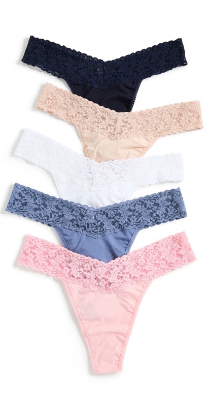 Hanky Panky Cotton Orig Rise 5 Pack Thong Mult