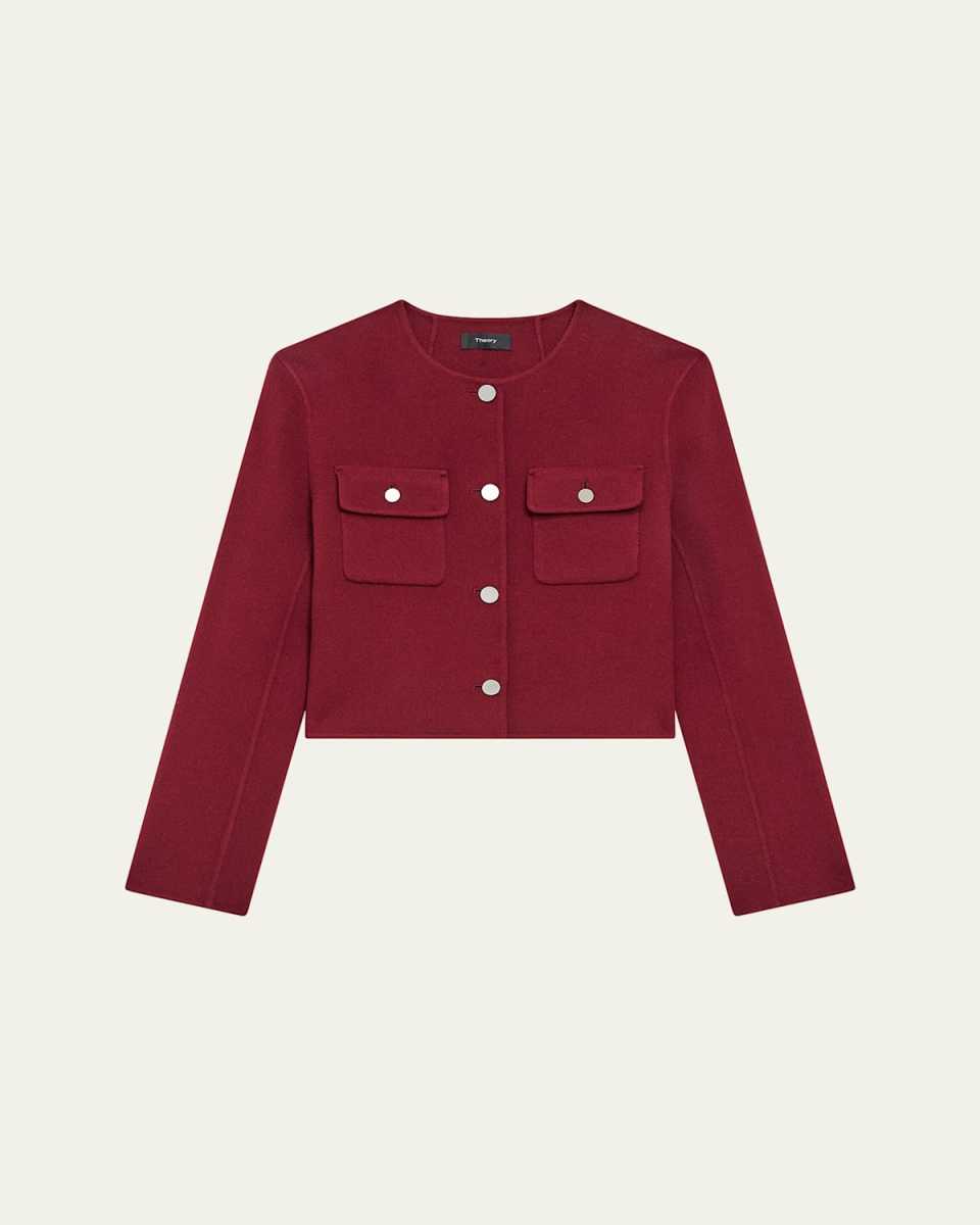 Wool and Cashmere Cropped Cardigan Jacket