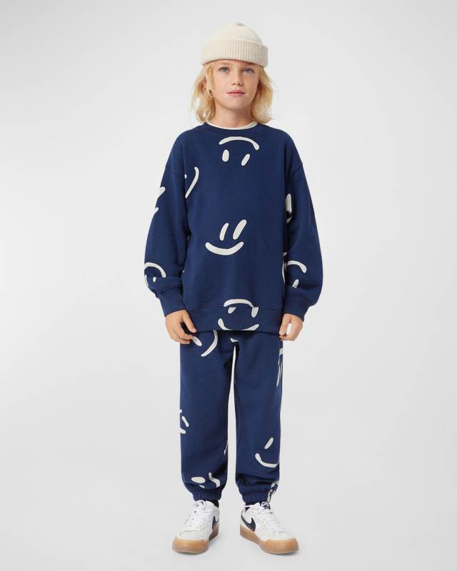Boy's Adan Happy Face Joggers, Size 4-