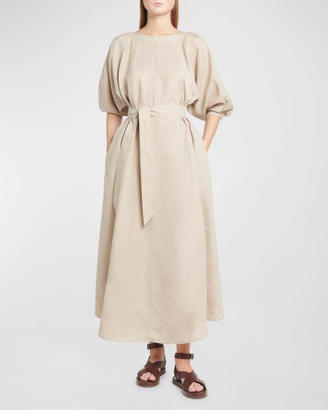 Mina Solaire Belted Maxi Dress