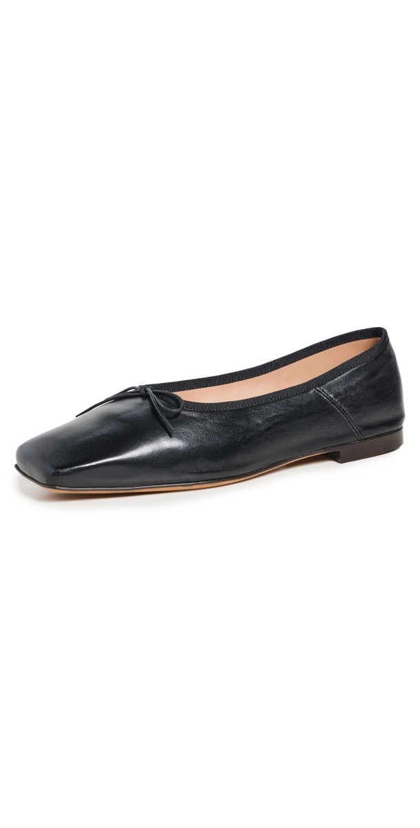 Mansur Gavriel Square Toe Ballerina Flats Black