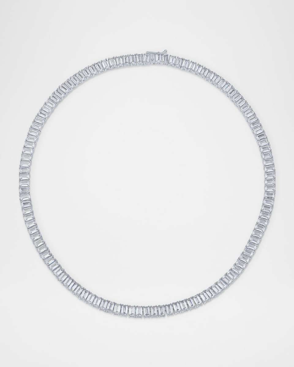 Alternating Emerald Cubic Zirconia Tennis Necklace
