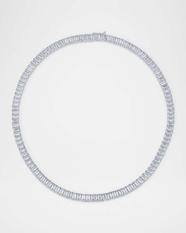 Alternating Emerald Cubic Zirconia Tennis Necklace