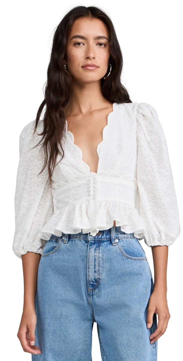 For Love & Lemons Marseille Top White