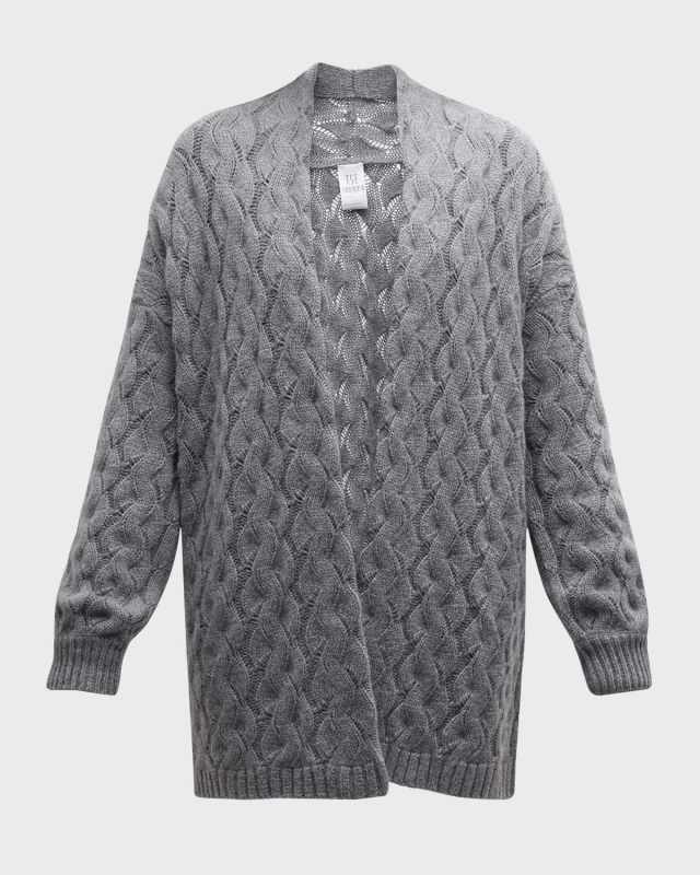 Cashmere Oversized Cable-Knit Cardigan