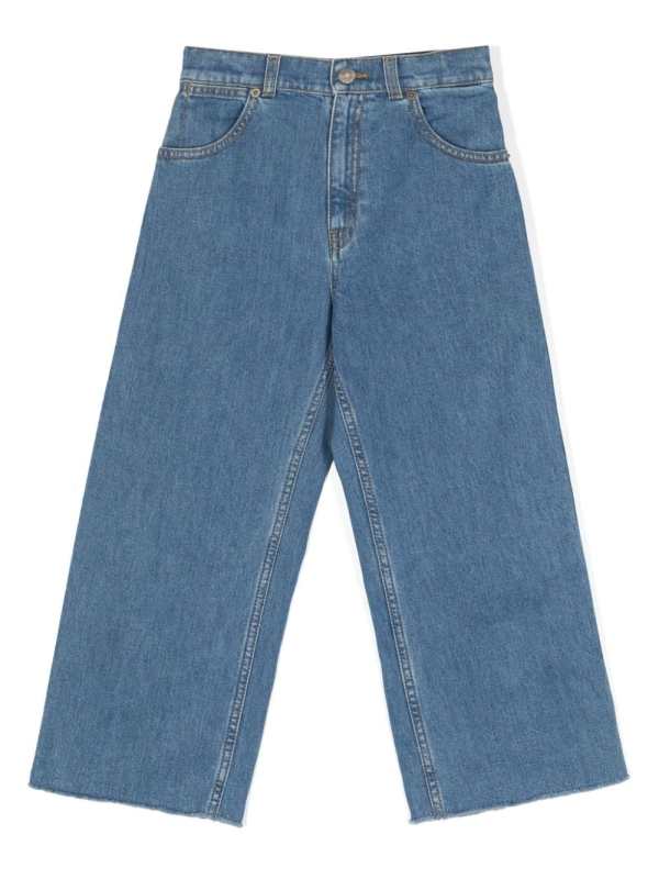 high-rise straight-leg jeans