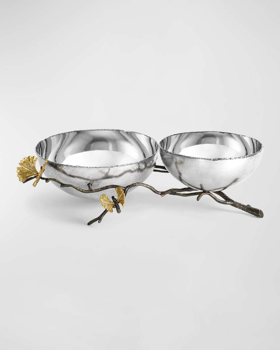 Butterfly Ginkgo Double Bowl