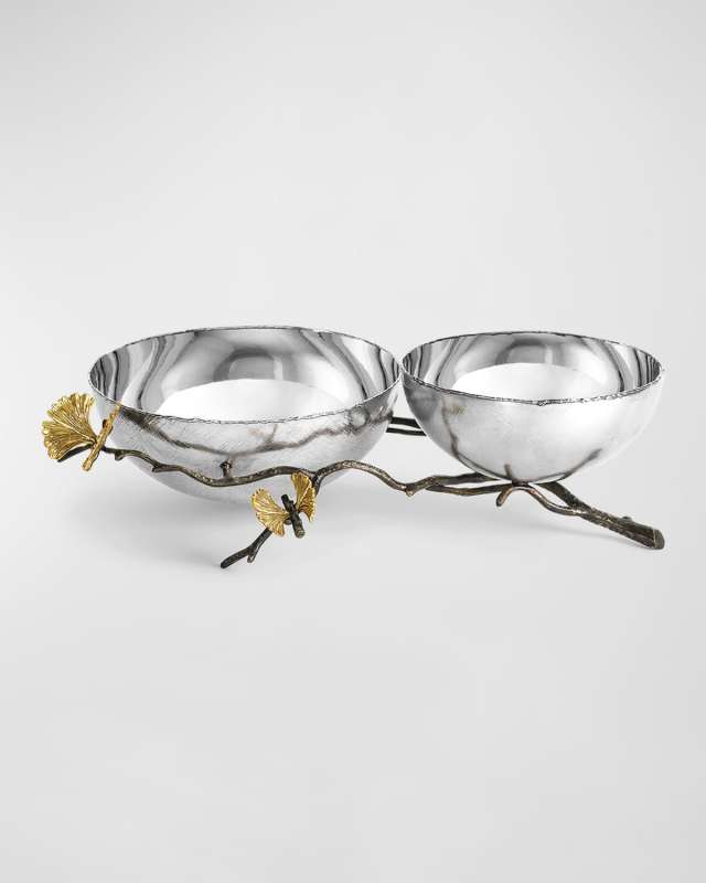Butterfly Ginkgo Double Bowl