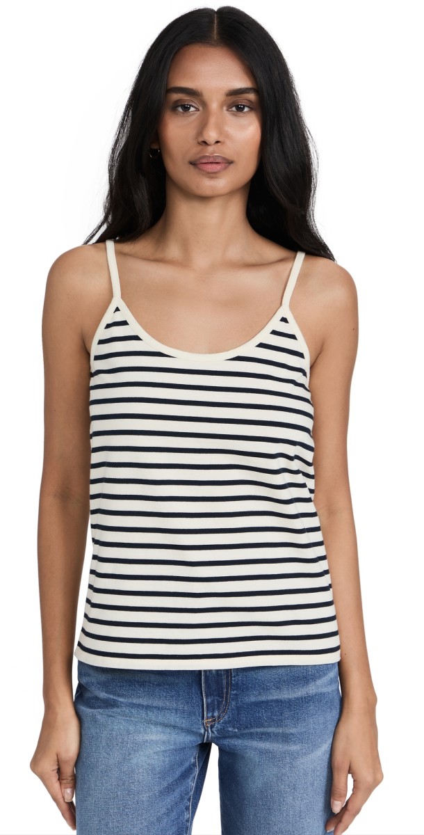 KULE The Spaghetti Tank Cream/Navy
