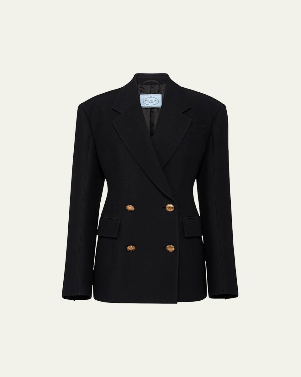 Double-Breasted Wool and Silk Jacket