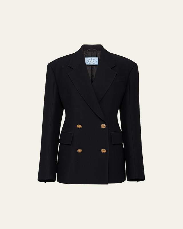 Double-Breasted Wool and Silk Jacket