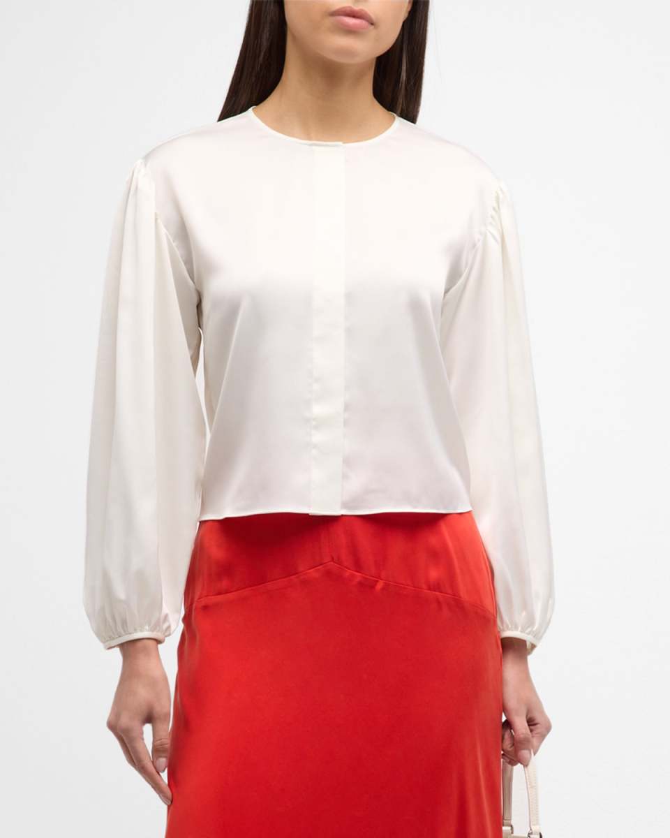 Angled Inset-Sleeve Blous