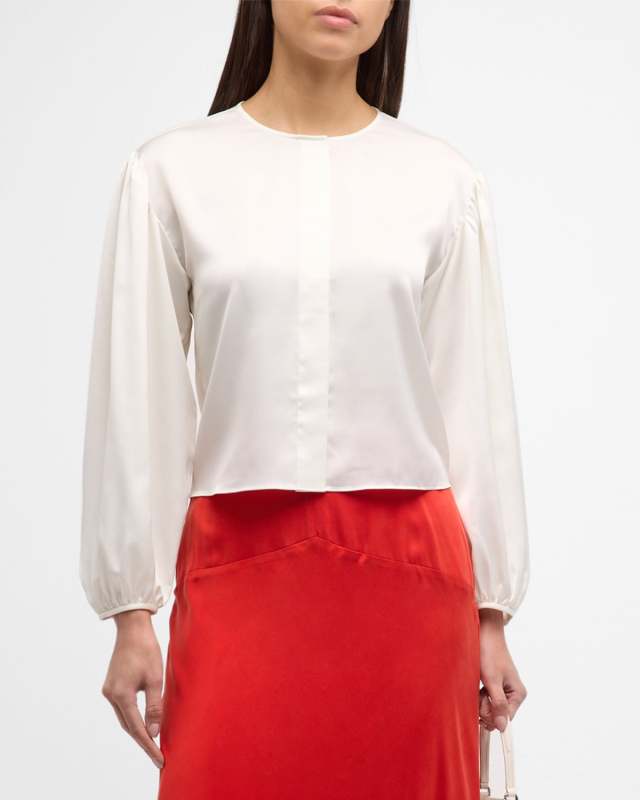 Angled Inset-Sleeve Blous