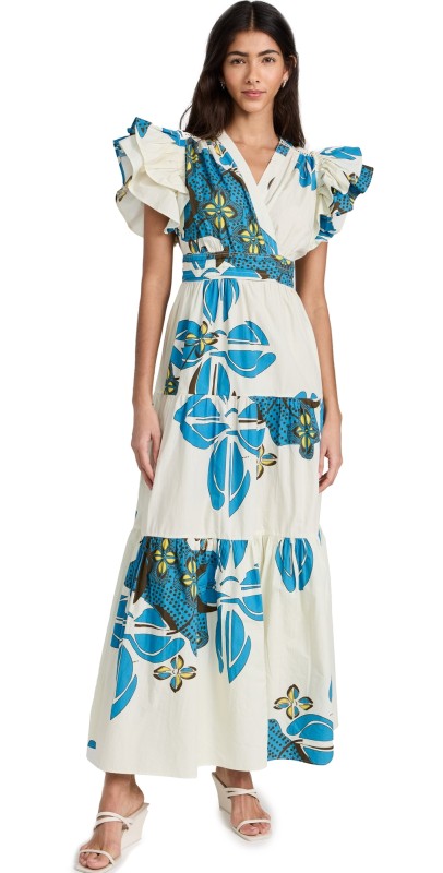 TRUTH Cassie V-Neck Maxi Dress Abstract Petals