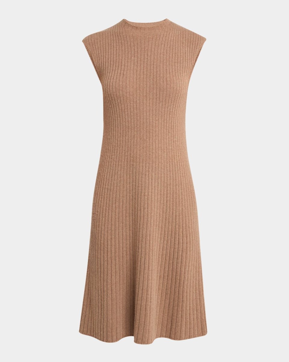 Cervatto Cap-Sleeve Cashmere Rib Dress
