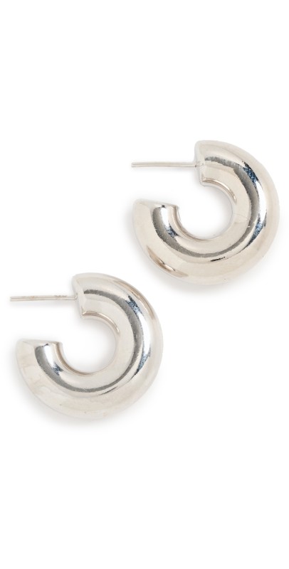 By Adina Eden Bubble Hoop Earrings Silver