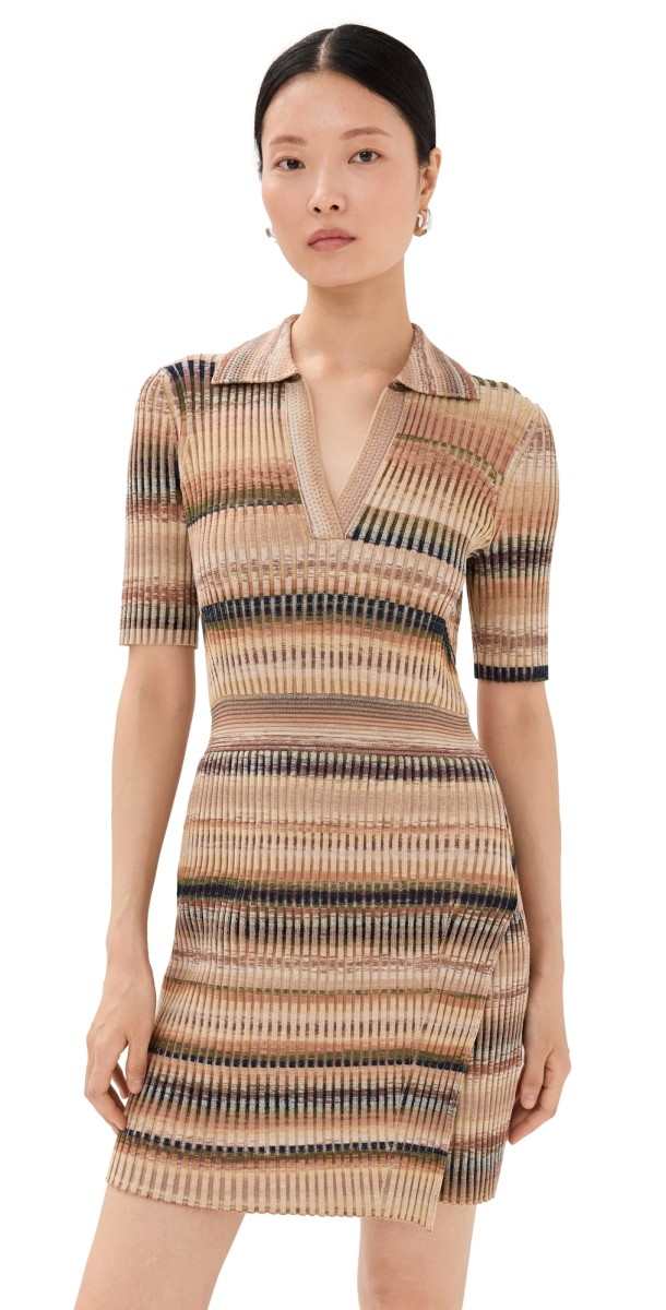 SIMKHAI Solana Polo Mini Dress Army Green Multi